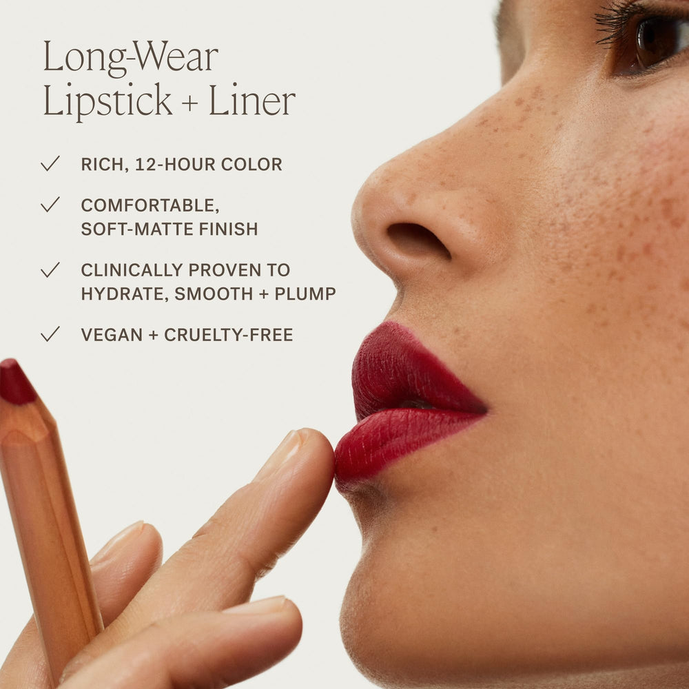 ILIA Lip Sketch Genre cruelty-free packaging and vegan formula.