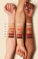 ILIA The Necessary Eyeshadow Palette buttery texture close-up for smooth application with minimal fallout.