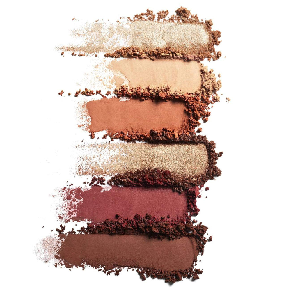 ILIA The Necessary Eyeshadow Palette swatches demonstrate blendable pigments for easy color creation.