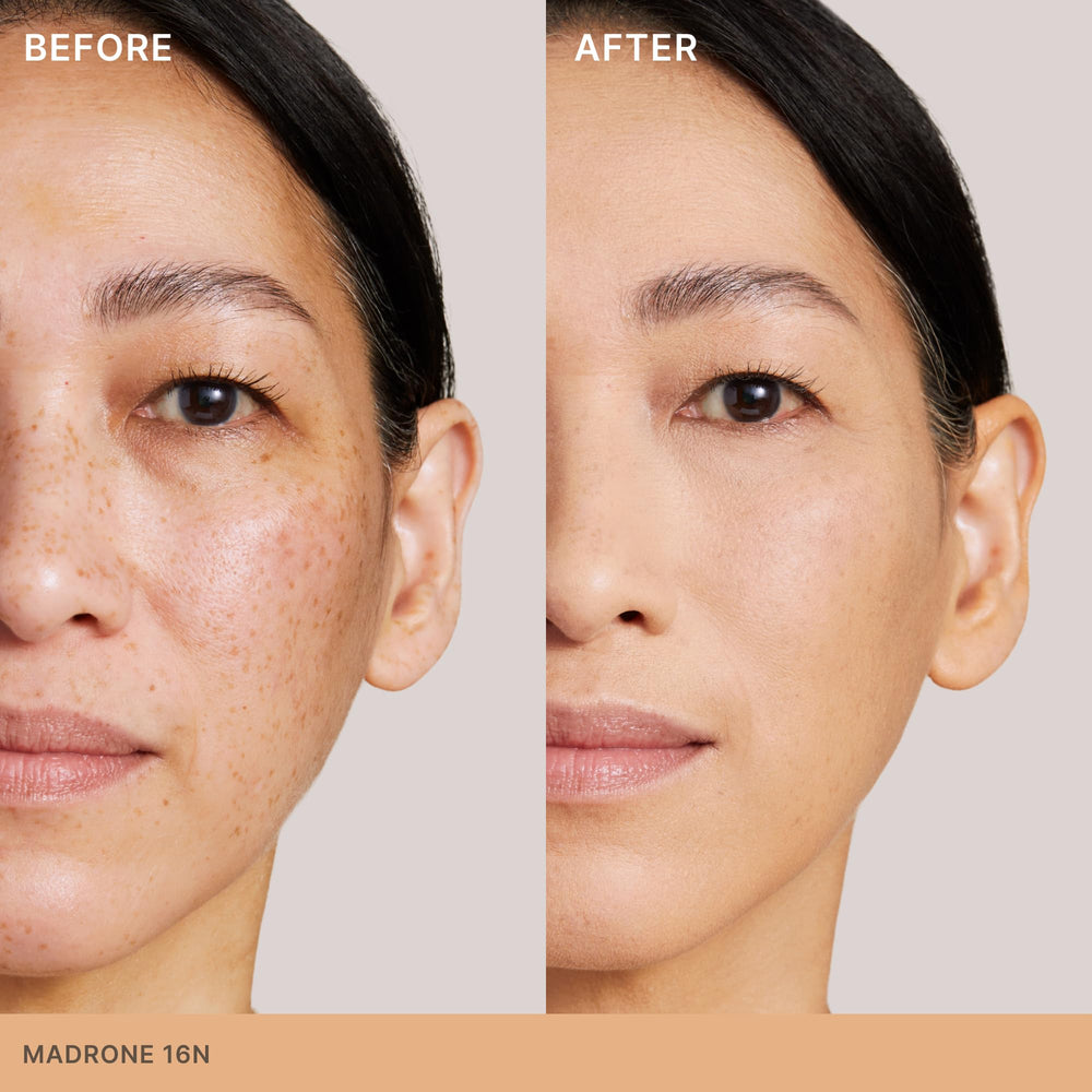 ILIA Skin Rewind Complexion Stick being applied on hand for quick, seamless blend.