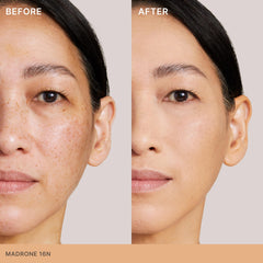 ILIA Skin Rewind Complexion Stick being applied on hand for quick, seamless blend.
