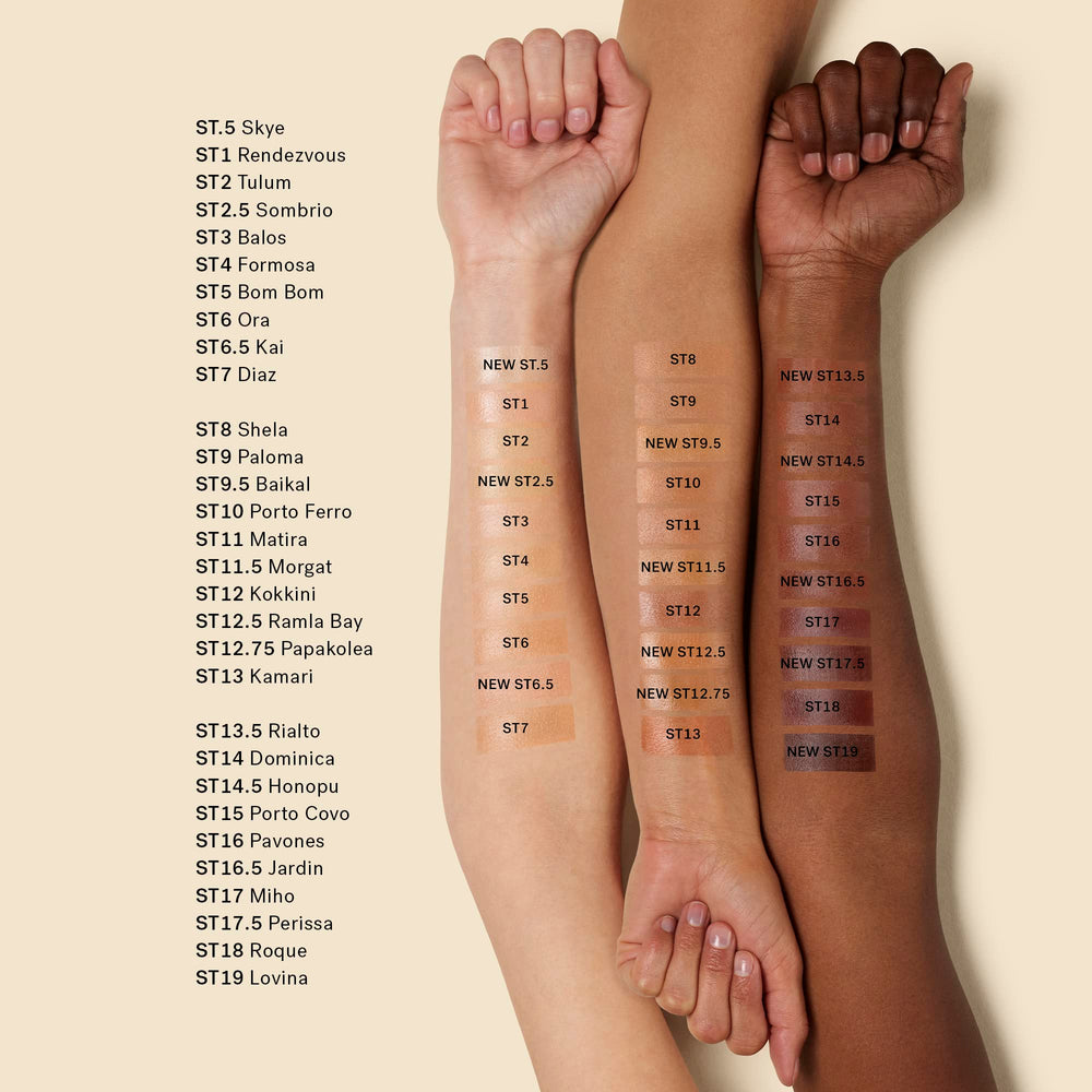 ILIA shade swatch demonstrates versatile glow across skin tones.