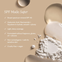 ILIA Super Serum Skin Tint SPF 40 swatch on arm for even-toned glow