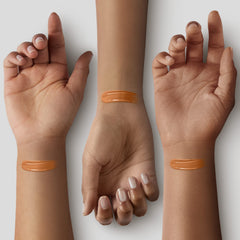 ILIA Skin Tint texture close-up highlights smooth, non-greasy feel.