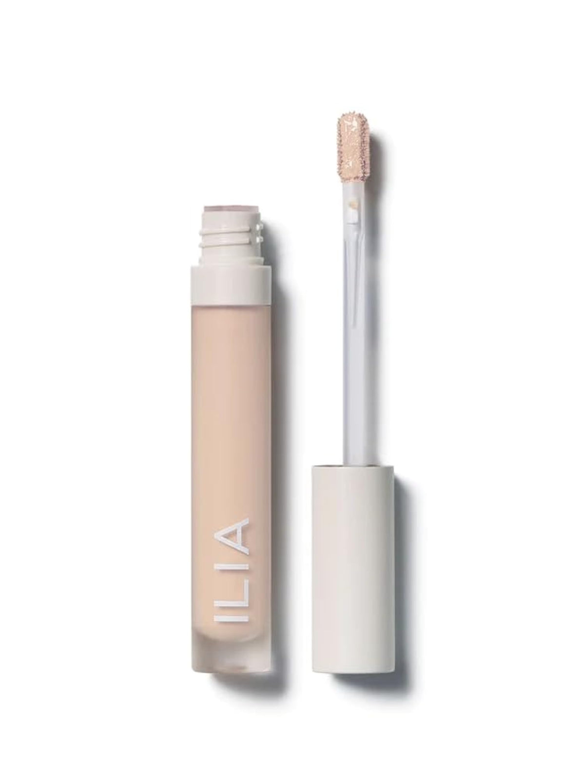 ILIA True Skin Serum Concealer packaging shows vegan formula for seamless coverage.