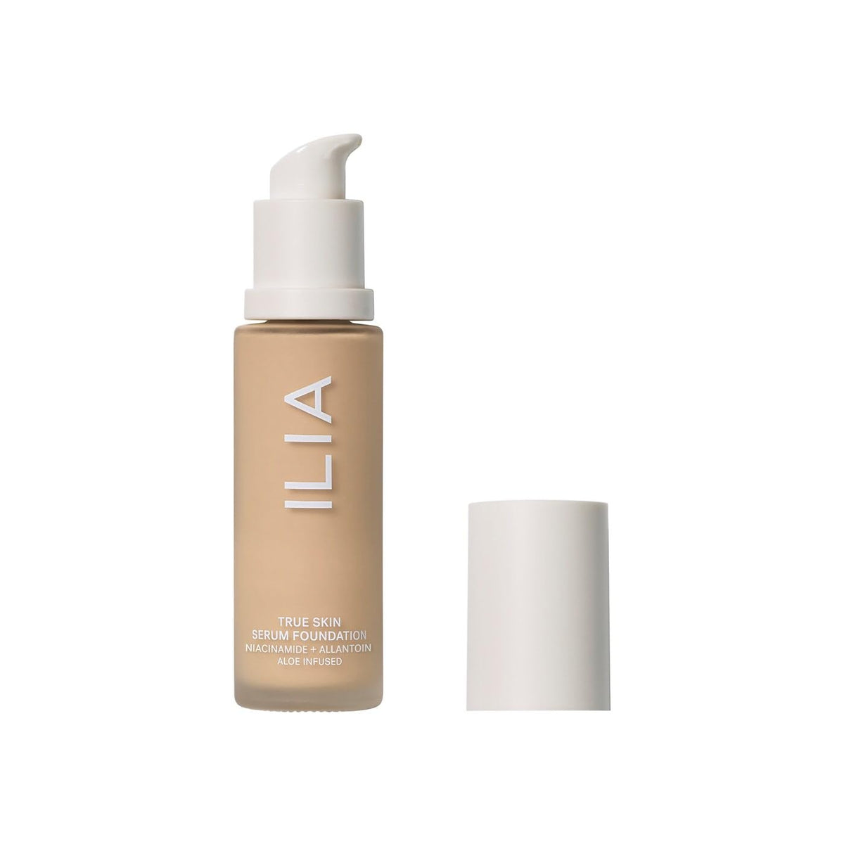 ILIA True Skin Serum Foundation bottle with weightless, skin-like finish.