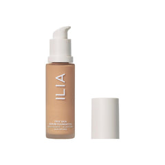 ILIA True Skin Serum Foundation bottle shows weightless coverage for everyday wear