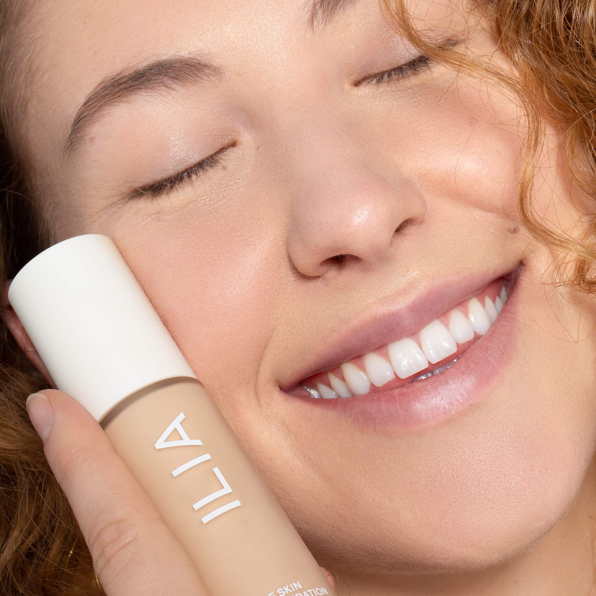 Close-up of ILIA texture blending into skin