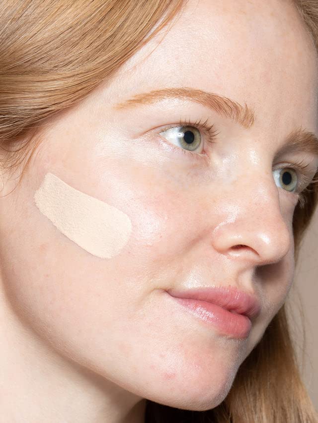 Close-up of ILIA foundation on skin for smooth texture