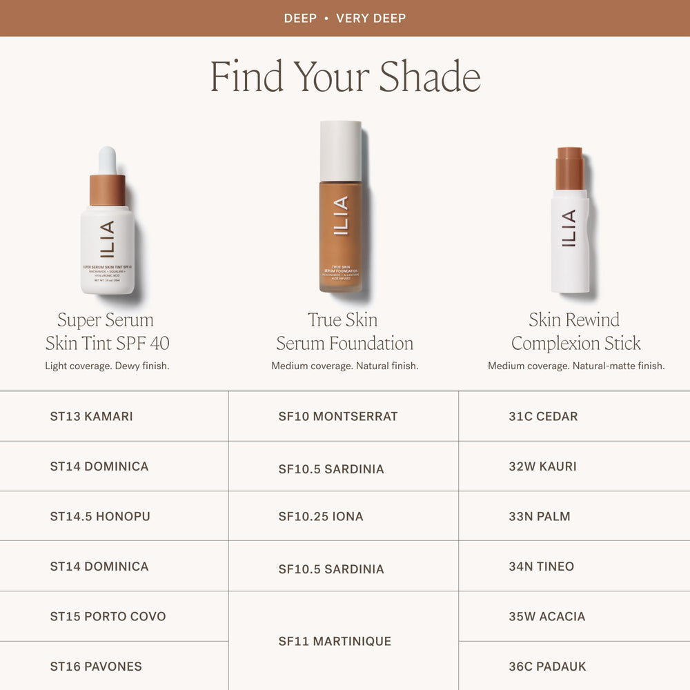 ILIA True Skin Serum Foundation fragrance-free formula for sensitive skin.