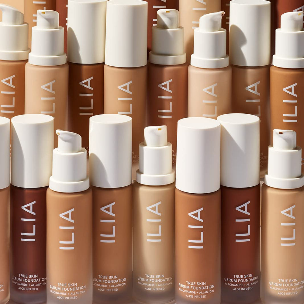 ILIA True Skin Serum Foundation recyclable packaging nearby
