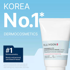 Illiyoon Ceramide Ato Concentrate Cream swirl on hand demonstrating rich texture