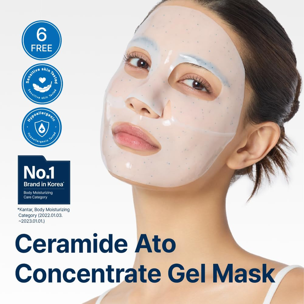 Illiyoon Ceramide Ato mask with blue capsules releasing moisture