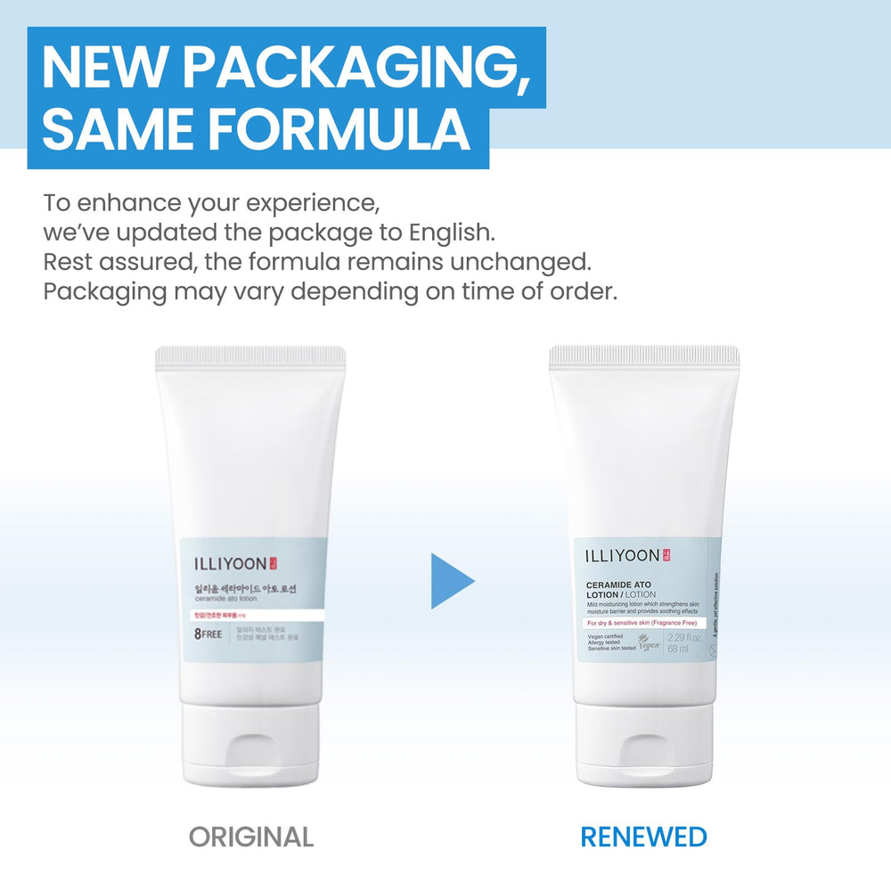Illiyoon Ceramide Ato Lotion clinical test badge indicates barrier-support performance.