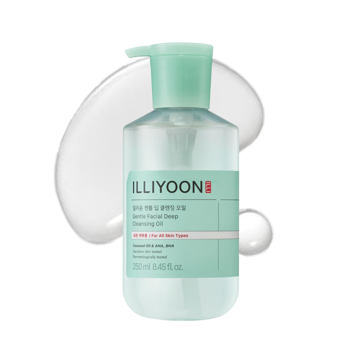 Illiyoon Gentle Deep Cleansing Oil bottle front view, fragrance-free formula for sensitive skin.