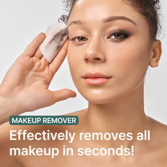 Illiyoon Gentle Deep Eye Makeup Remover label closeup highlighting fragrance-free vegan-certified formula.