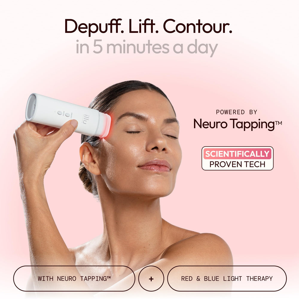 illu skincare illu device showing neuro tapping modes for personalized facial massage