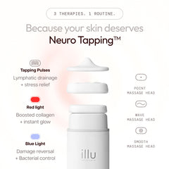 illu skincare illu device performing red light therapy for skin rejuvenation