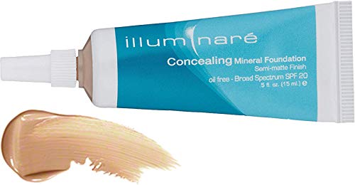 ILLUMINARÉ Concealing Mineral Foundation Portofino Porcelain bottle with oil-free, natural-looking coverage.