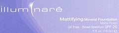 ILLUMINARE matte finish swatch shows medium coverage for a natural look.