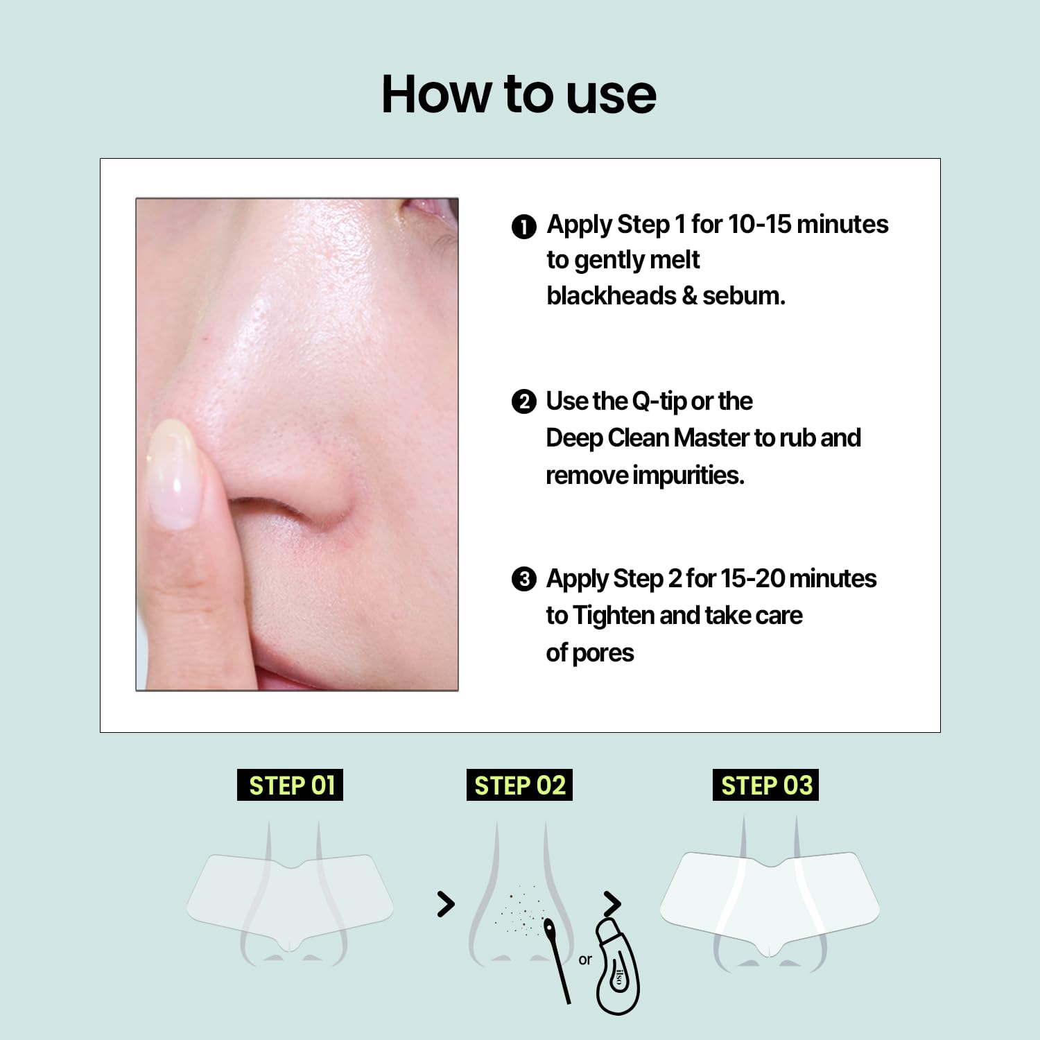 ilso cotton swabs image emphasizes precise removal of blackheads from pores
