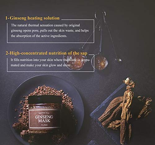 I'm From Ginseng Mask warming effect image indicates gentle activation.