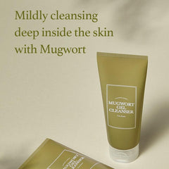 I'm from Mugwort Gel Cleanser bottle back shows ingredients and usage details.