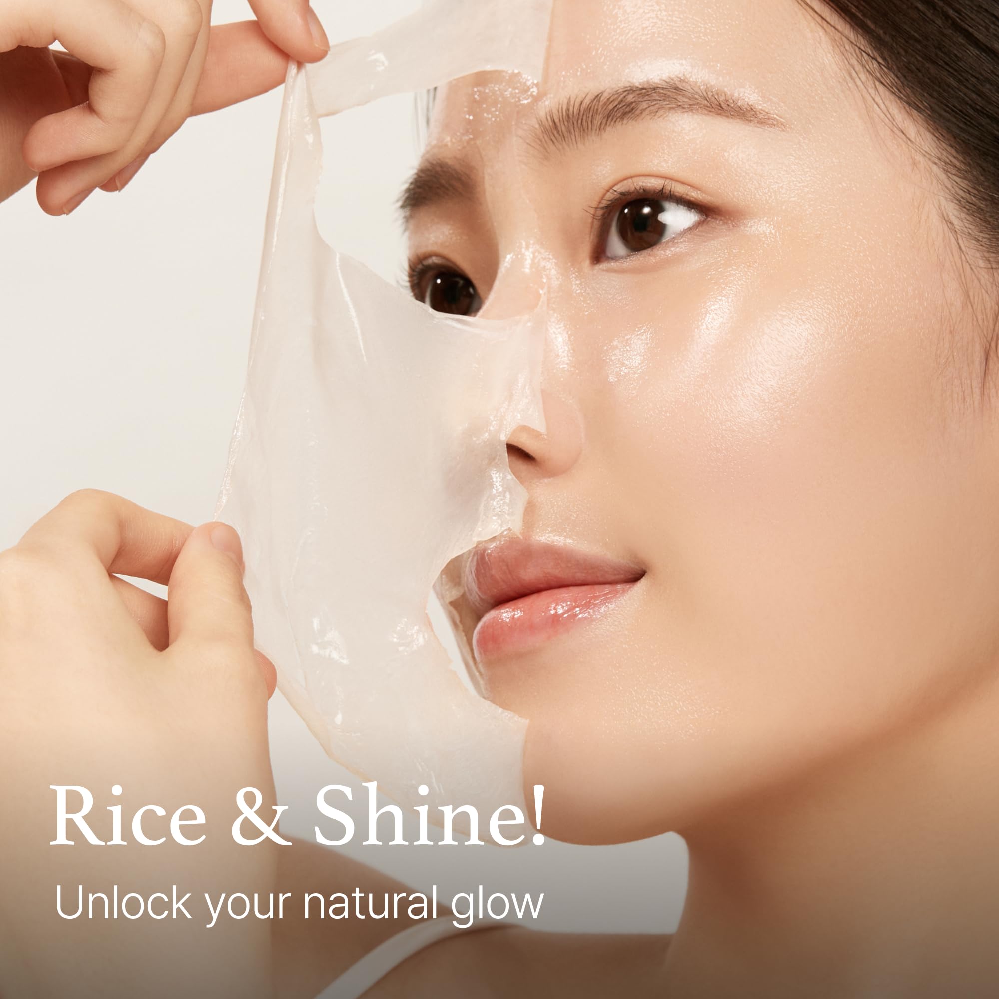 Peel film forming on skin while wearing I'm from Rice Glow Peel Off Mask