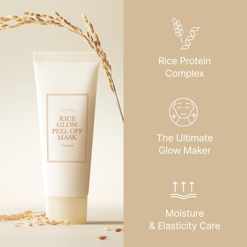 Creamy texture of I'm from Rice Glow Peel Off Mask for hydration close-up