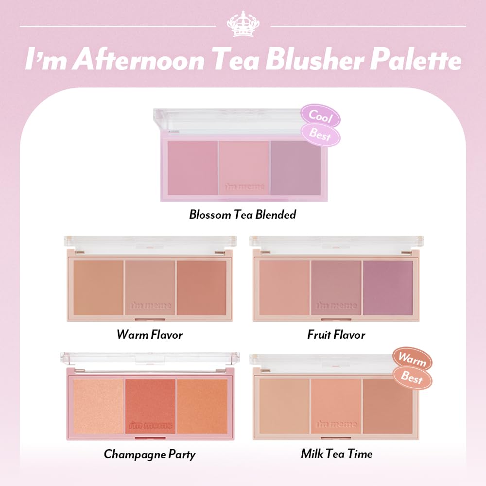 I'M MEME Afternoon Tea Blusher Lavender swatch for subtle cool tone.