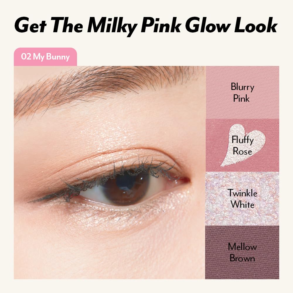 I'M MEME My Bunny swatches show finger-blend friendly texture for fast looks