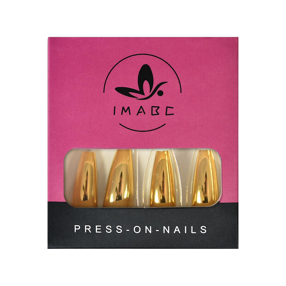 iMABC packaging photo highlights 23–24 nails and ten sizes for fit.