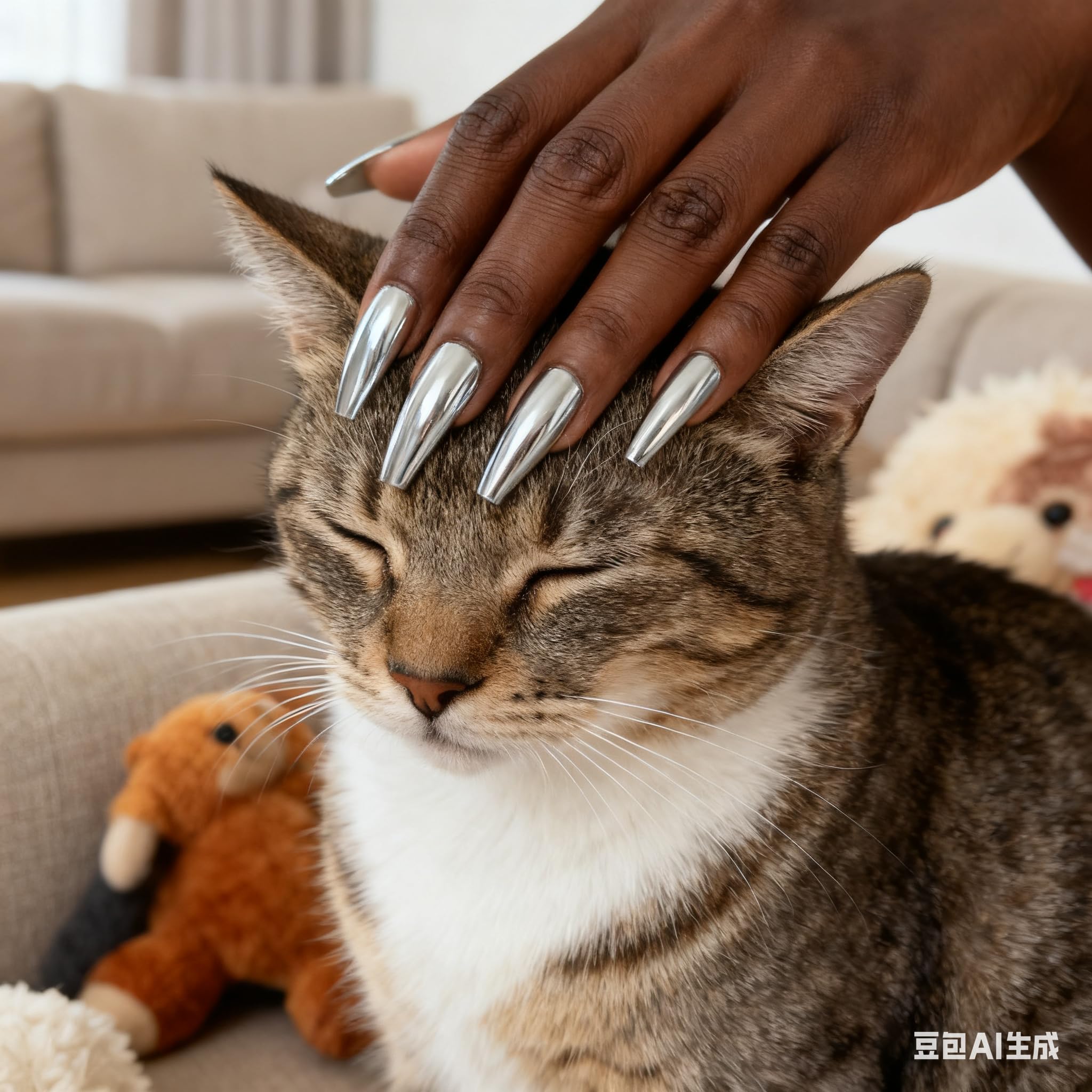 imabc Silver Punk press-on nails using safe ABS material for lightweight comfort
