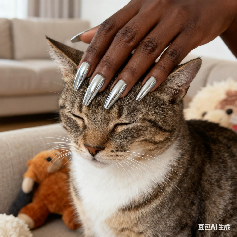 imabc Silver Punk press-on nails using safe ABS material for lightweight comfort