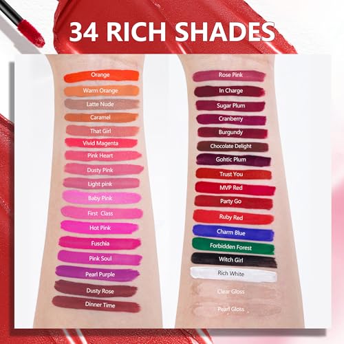 MAKI YIKA 3Pcs Matte Lipstick Set – Red, Nude & Orange; Long-Lasting, Transfer-Proof, Smudge-Resistant