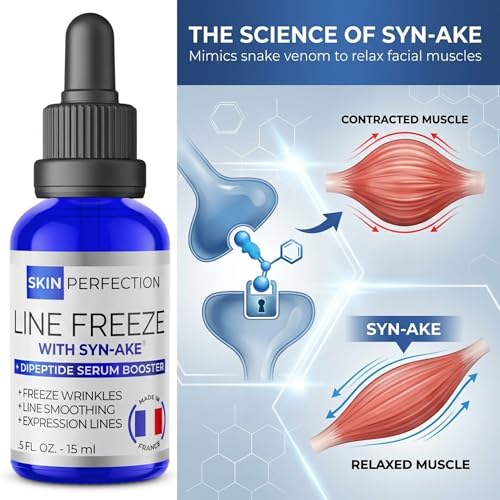 Skin Perfection Syn-AKE Serum Booster – DIY Peptide Anti-Aging for Expression Lines, 0.5 oz