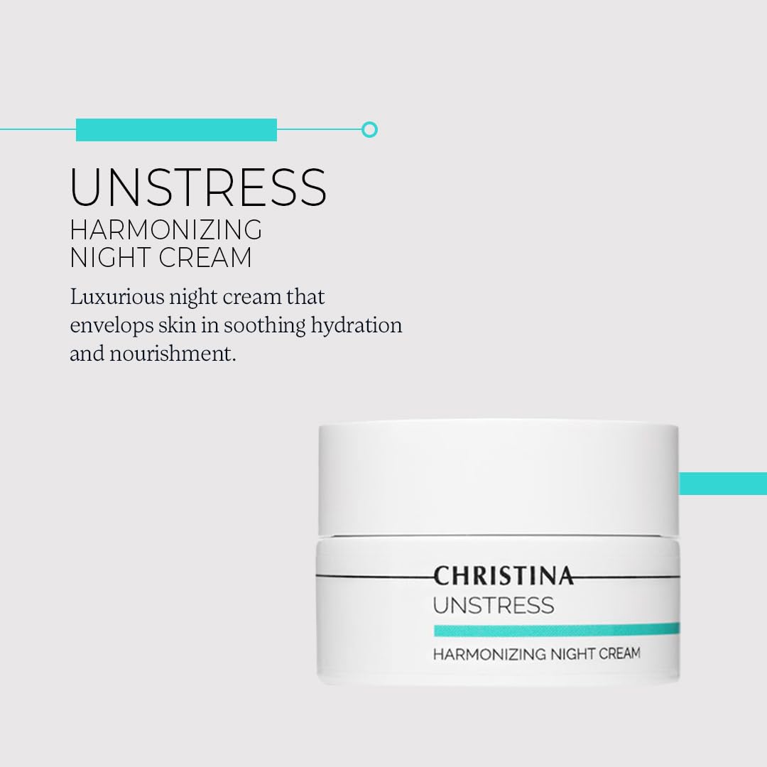 CHRISTINA Unstress Harmonizing Night Cream with Hyaluronic Acid & Retinol – Rejuvenate, Nourish & Moisturize Skin | 50ml