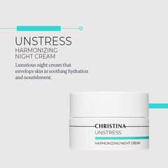 CHRISTINA Unstress Harmonizing Night Cream with Hyaluronic Acid & Retinol – Rejuvenate, Nourish & Moisturize Skin | 50ml