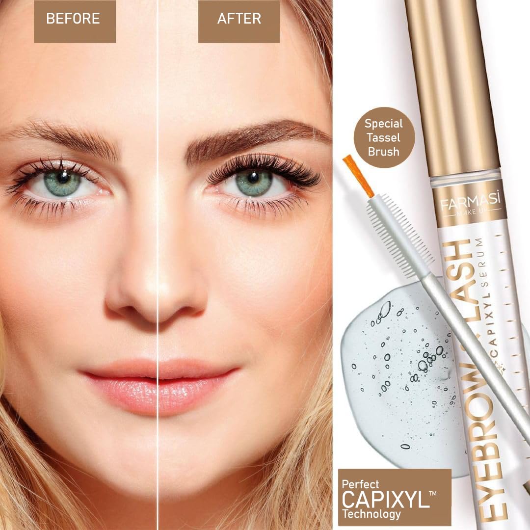 FARMASi Sérum Sourcils et Cils – Croissance, Épaisseur et Longueur, 0,4 fl oz