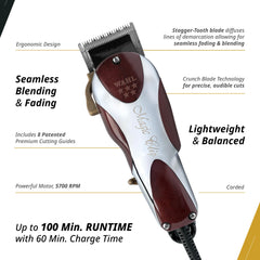 Wahl Professional 5 Star Series Magic Clip Clipper – Precision Fade, Zero Overlap Blades, V9000 Motor