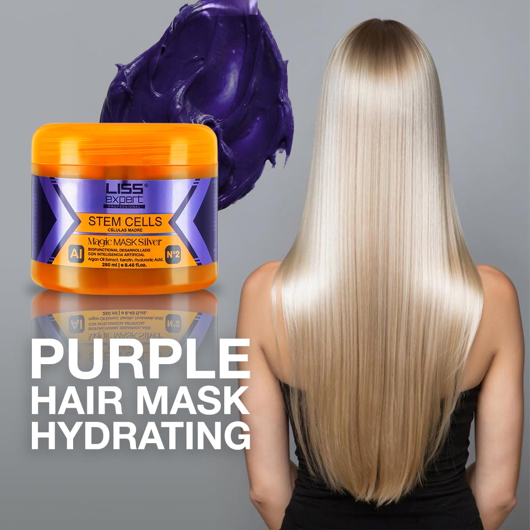 Liss Expert Stem Cells Purple Magic Hair Mask | Argan Oil, Keratin & Hyaluronic Acid Deep Conditioning 250 ml