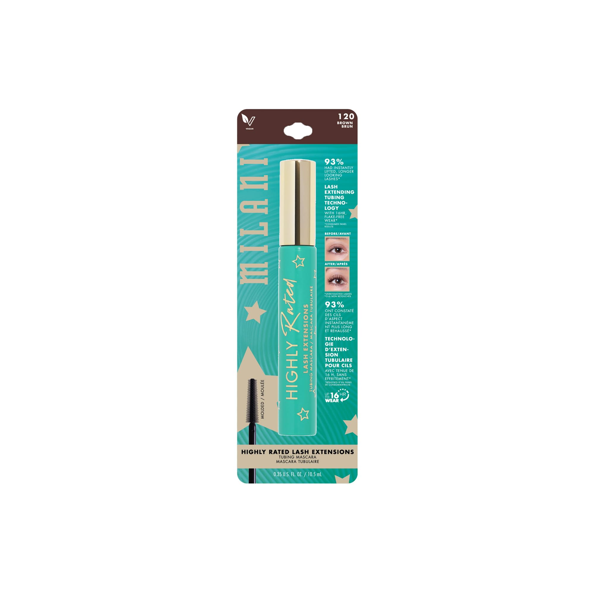 Milani Tubing Mascara Brown | Length & Lift with Shea Butter — Pack of 2