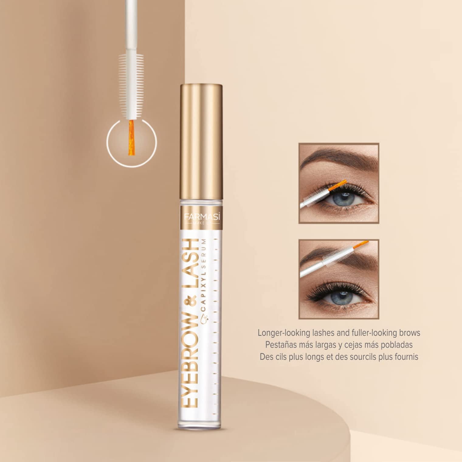 FARMASi Sérum Sourcils et Cils – Croissance, Épaisseur et Longueur, 0,4 fl oz