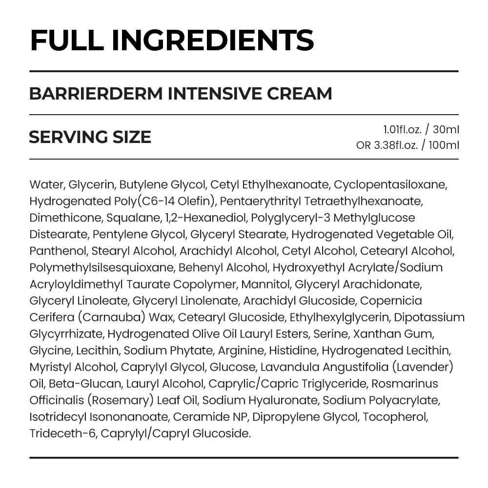 [SKIN&LAB] Barrierderm Intensive Cream – Moisturizing, Gentle, Light Texture 100 ml (Face & Body)