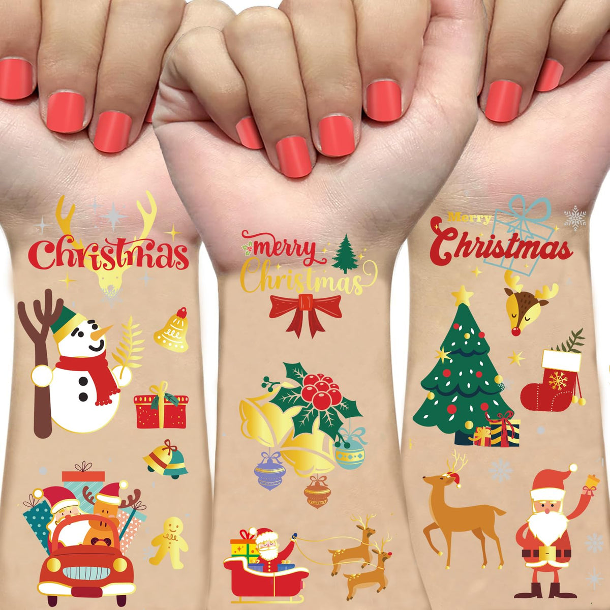 Imarisha Christmas tattoos packaging showing 120 sheets ideal for festive party favors