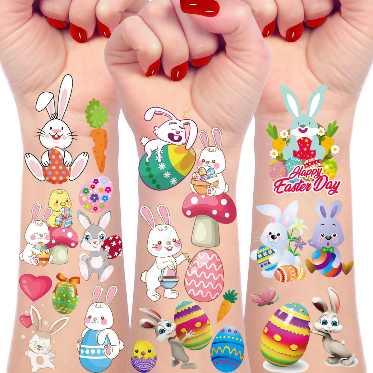 Imarisha Easter tattoo eggs designs provide playful, removable body art for festive décor.
