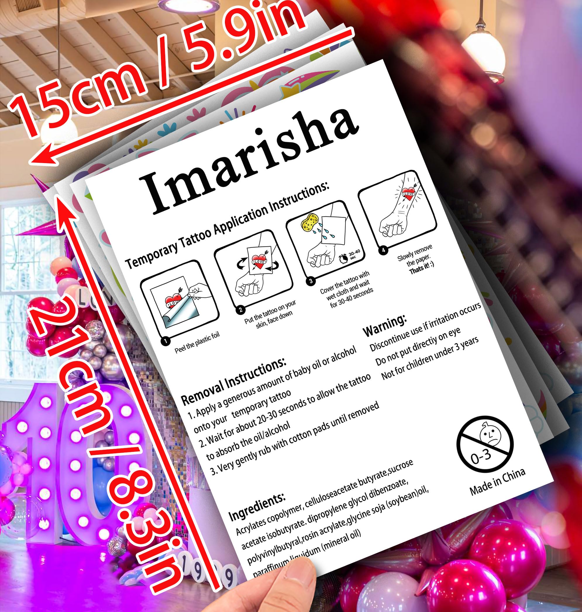 Imarisha waterproof unicorn tattoos stay vivid through play and pool
