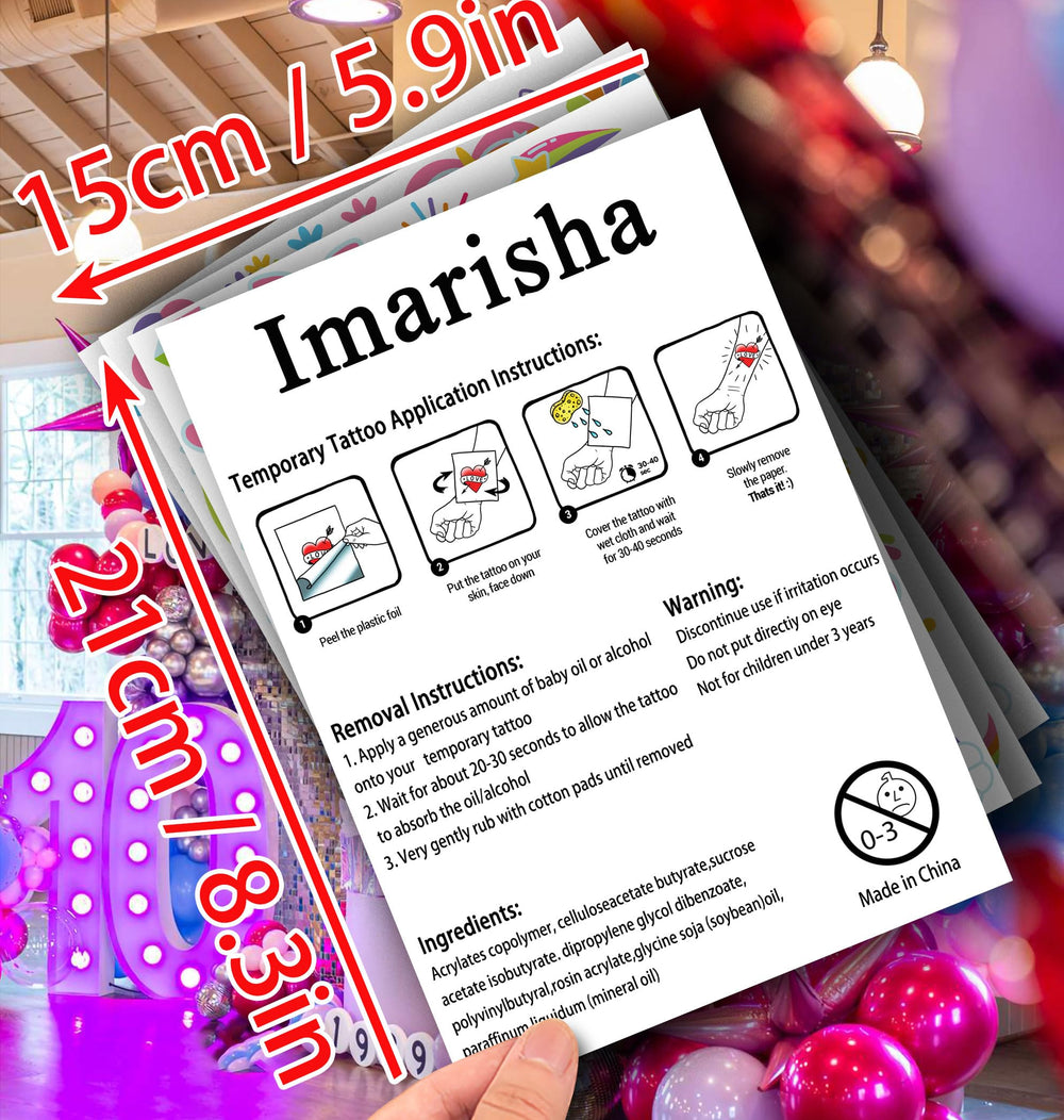 Imarisha waterproof unicorn tattoos stay vivid through play and pool