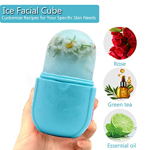 IMEASY facial cube silicone mold shown as a reusable cooling tool for spa-like care.