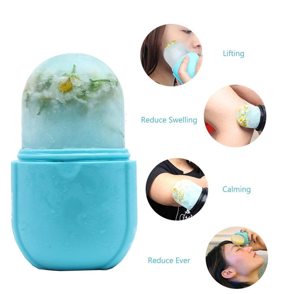 IMEASY ice roller head gliding across skin, delivering a calm, refreshing feel.